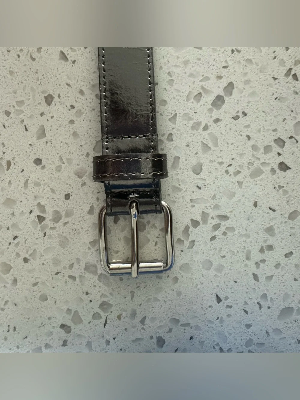 Anne Fontaine Amelie Belt early 2000s Pewter Metalic